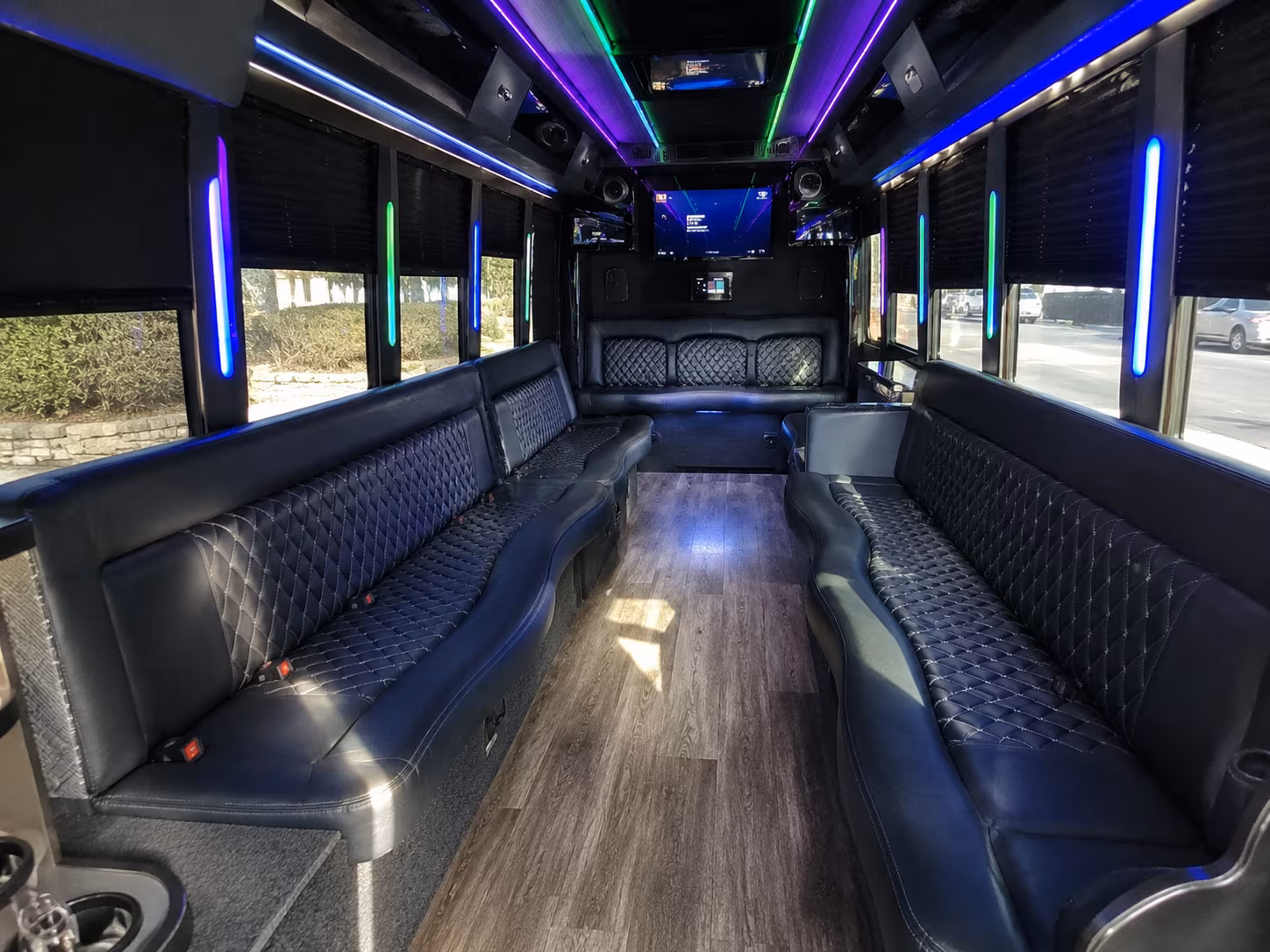 mount pleasant 15 passenger party bus interior