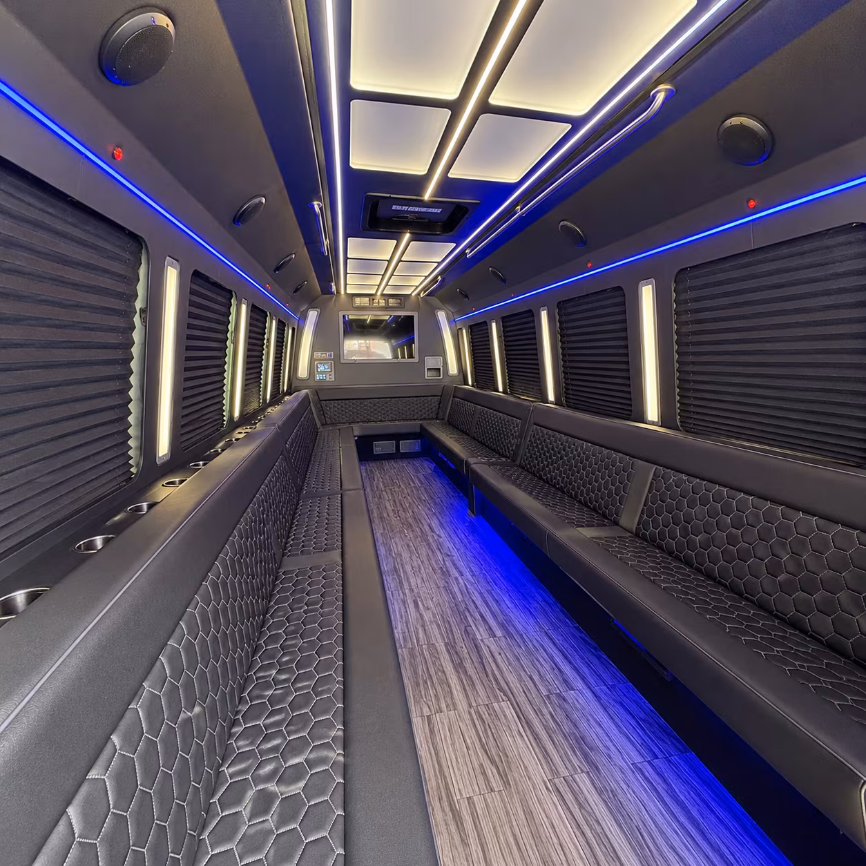 mount pleasant 30 passenger party bus interior