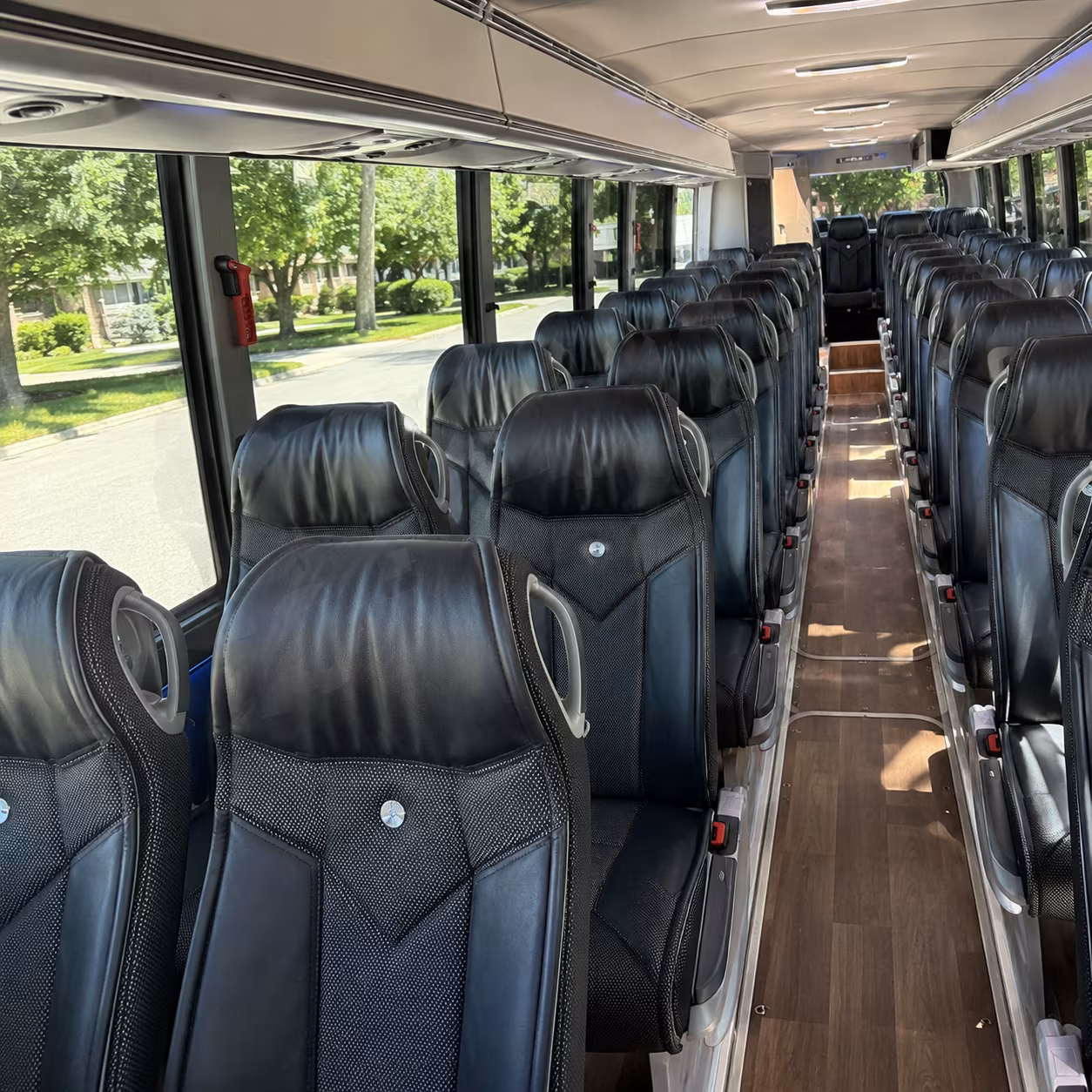mount pleasant 40 passenger charter bus inside