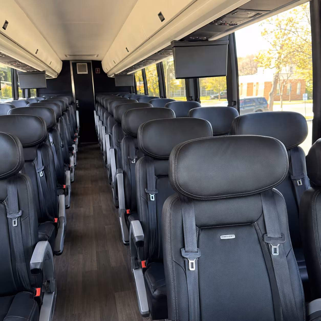 mount pleasant 45 passenger charter bus inside