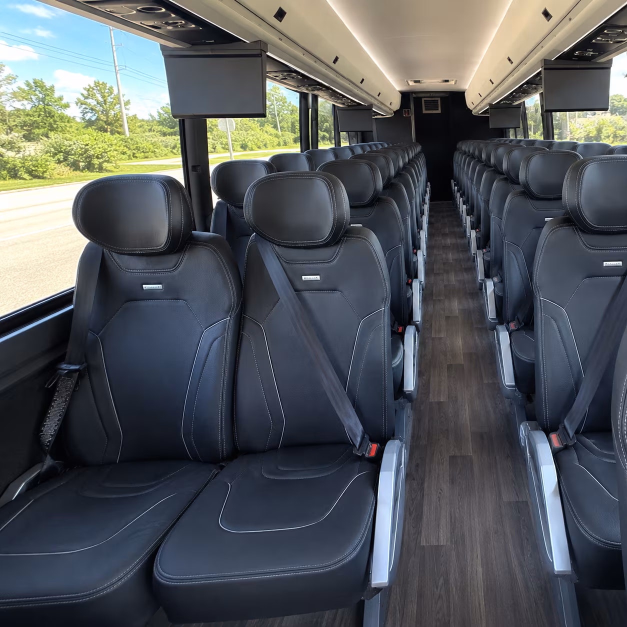 mount pleasant 47 passenger charter bus inside