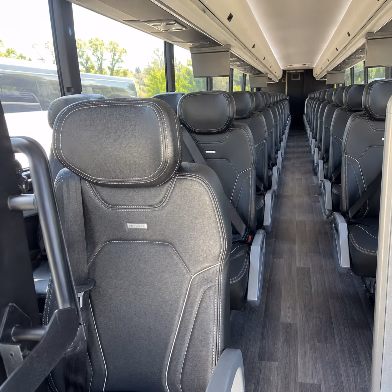 mount pleasant 47 passenger charter bus interior