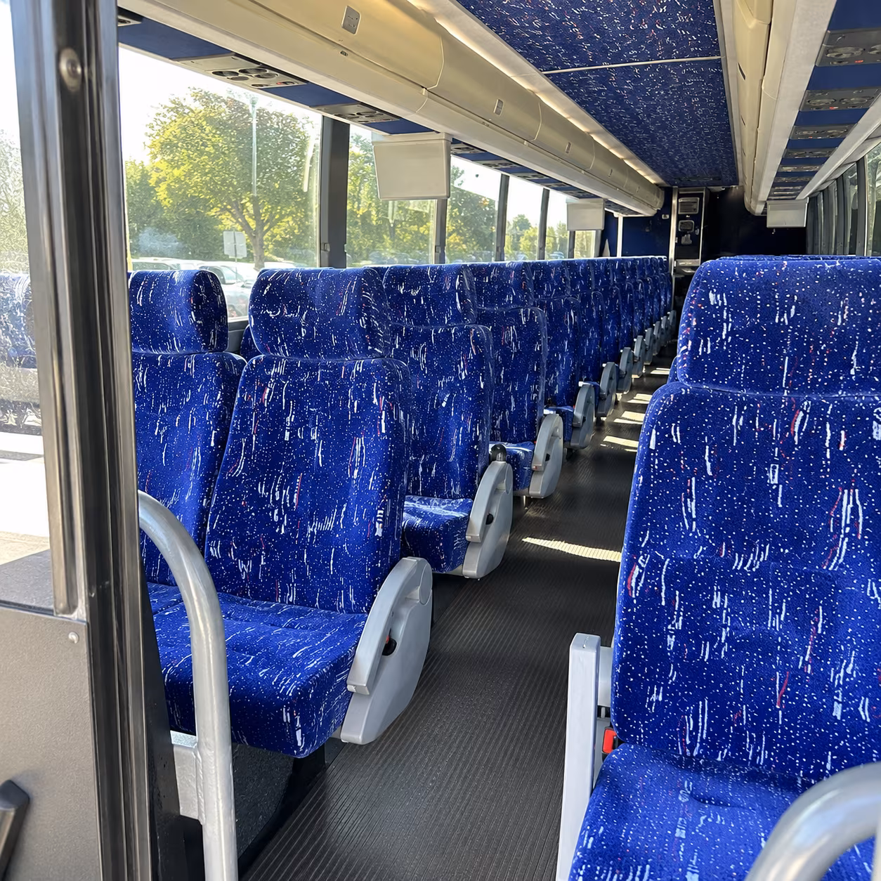 mount pleasant 50 passenger charter bus inside
