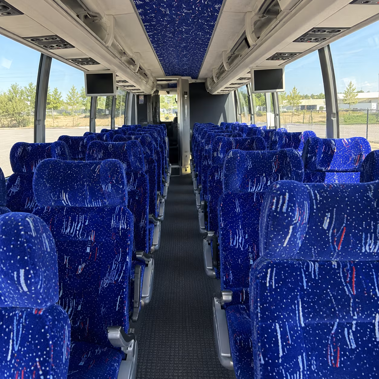 mount pleasant 54 passenger charter bus interior